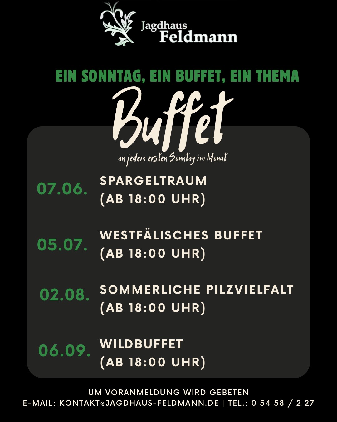 Terminübersicht Buffet 11.05.26